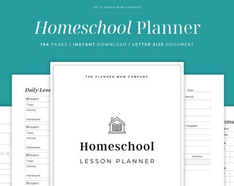 Homeschool Planner 2024-2025 Printable, Homeschool Planner 2024 - 2025, Homeschool Planner Workbook, Homeschool Lesson Planner Book