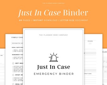 Just In Case Binder, Just In Case Emergency Binder, Just In Case Printable, Just In Case Planner, In Case Of Emergency Binder Printable