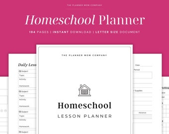 Homeschool Planner 2024-2025 Printable, Homeschool Planner 2024 - 2025, Homeschool Planner Workbook, Homeschool Lesson Planner Book