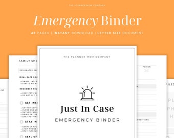 Just In Case Binder, Just In Case Emergency Binder, Just In Case Printable, Just In Case Planner, In Case Of Emergency Binder Printable