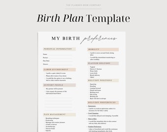 Birth Plan Handout, Birth Plan Template Canva, Birth Plan Canva, Custom Birth Plan, Birth Plan For Hospital, Hospital Birth Plan