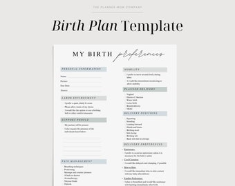 Birth Plan Handout, Birth Plan Template Canva, Birth Plan Canva, Custom Birth Plan, Birth Plan For Hospital, Hospital Birth Plan