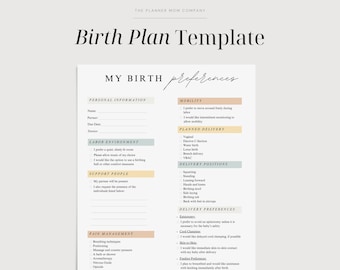 Birth Plan Handout, Birth Plan Template Canva, Birth Plan Canva, Custom Birth Plan, Birth Plan For Hospital, Hospital Birth Plan