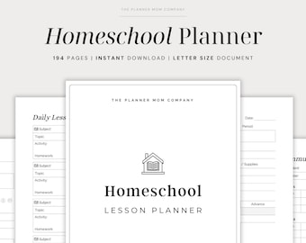 Homeschool Planner 2024-2025 Printable, Homeschool Planner 2024 - 2025, Homeschool Planner Workbook, Homeschool Lesson Planner Book