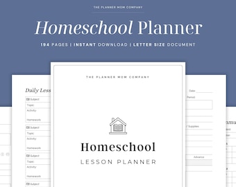 Homeschool Planner 2024-2025 Printable, Homeschool Planner 2024 - 2025, Homeschool Planner Workbook, Homeschool Lesson Planner Book