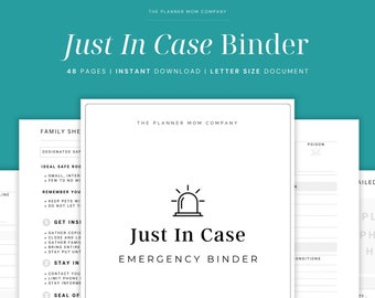 Just In Case Binder, Just In Case Emergency Binder, Just In Case Printable, Just In Case Planner, In Case Of Emergency Binder Printable