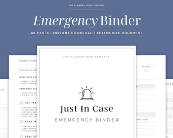 Just In Case Binder, Just In Case Emergency Binder, Just In Case Printable, Just In Case Planner, In Case Of Emergency Binder Printable