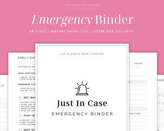 Just In Case Binder, Just In Case Emergency Binder, Just In Case Printable, Just In Case Planner, In Case Of Emergency Binder Printable