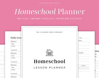 Homeschool Planner 2024-2025 Printable, Homeschool Planner 2024 - 2025, Homeschool Planner Workbook, Homeschool Lesson Planner Book