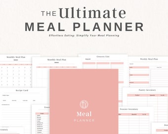 Busy Mom Meal Planner, Meal Planner For Mom, Master Grocery List, Weekly Meal Planner, Family Meal Planner, Printable Recipe Book Page