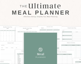 Busy Mom Meal Planner, Meal Planner For Mom, Master Grocery List, Weekly Meal Planner, Family Meal Planner, Printable Recipe Book Page