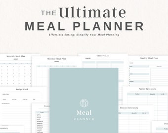 Busy Mom Meal Planner, Meal Planner For Mom, Master Grocery List, Weekly Meal Planner, Family Meal Planner, Printable Recipe Book Page