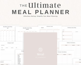 Busy Mom Meal Planner, Meal Planner For Mom, Master Grocery List, Weekly Meal Planner, Family Meal Planner, Printable Recipe Book Page