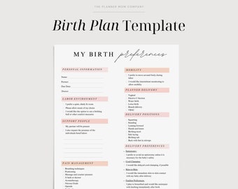 Birth Plan Handout, Birth Plan Template Canva, Birth Plan Canva, Custom Birth Plan, Birth Plan For Hospital, Hospital Birth Plan