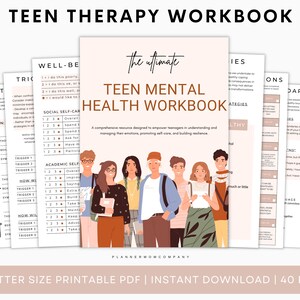 Teen Therapy Worksheets Journal Prompts for Mental Health Printable