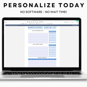 Homeschool Checklist, Editable Homeschool Planner, Daily Schedule for Kids, School Routine Printable image 2
