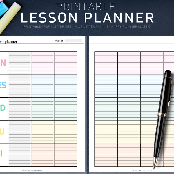 Teacher Lesson Planner, Lesson Plans, Lesson Planning, Weekly Lesson Plan, Teacher Organizer, Teacher Plan Book, PDF Teacher Planner