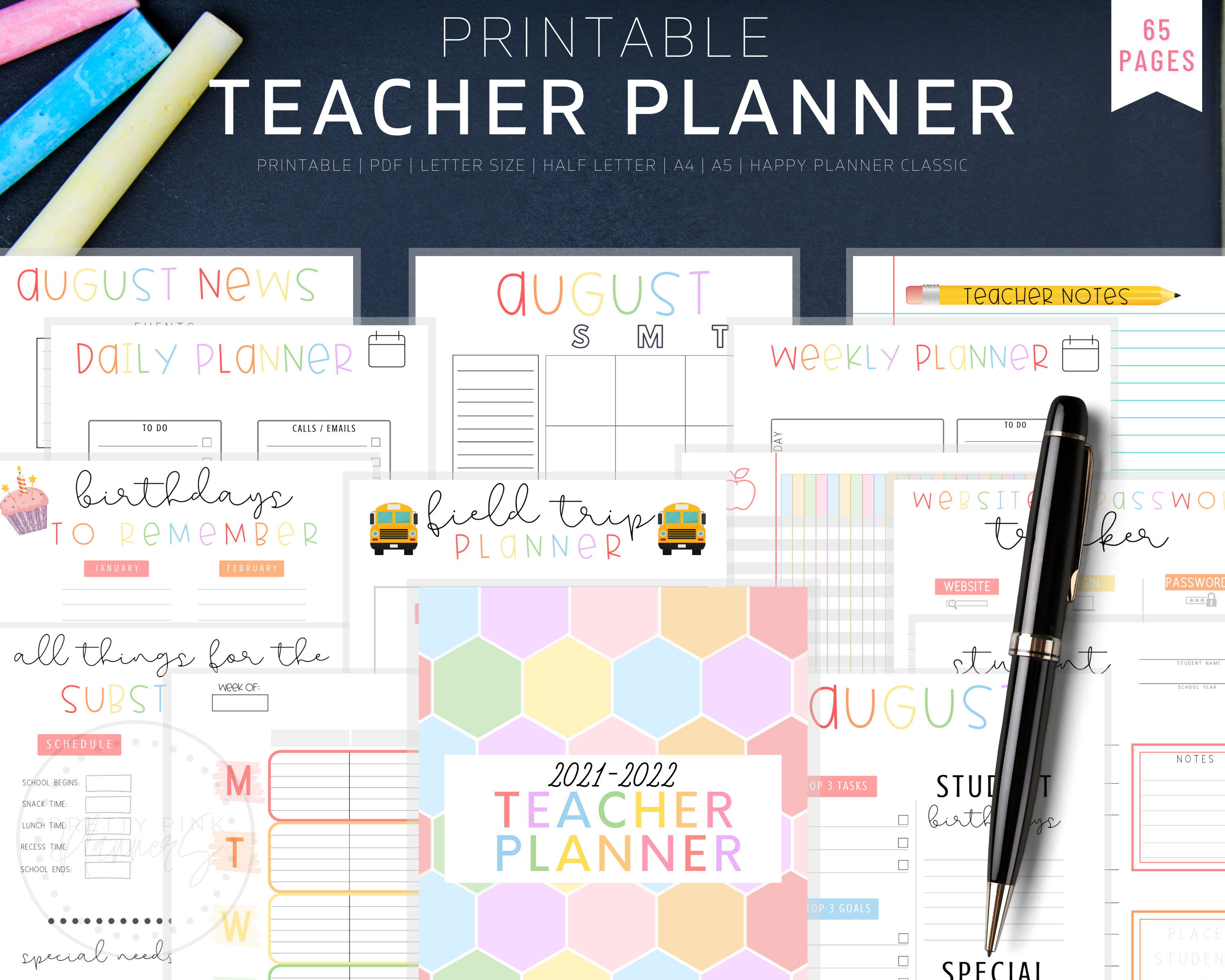 Teacher Planner 20212022 Lesson Planner Printable Academic Etsy Australia