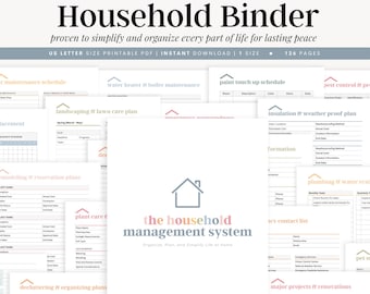 Life Binder, Home Management Binder, Emergency Binder, ADHD Planner Printable, Family Planner, Household Planner, Cleaning Schedule