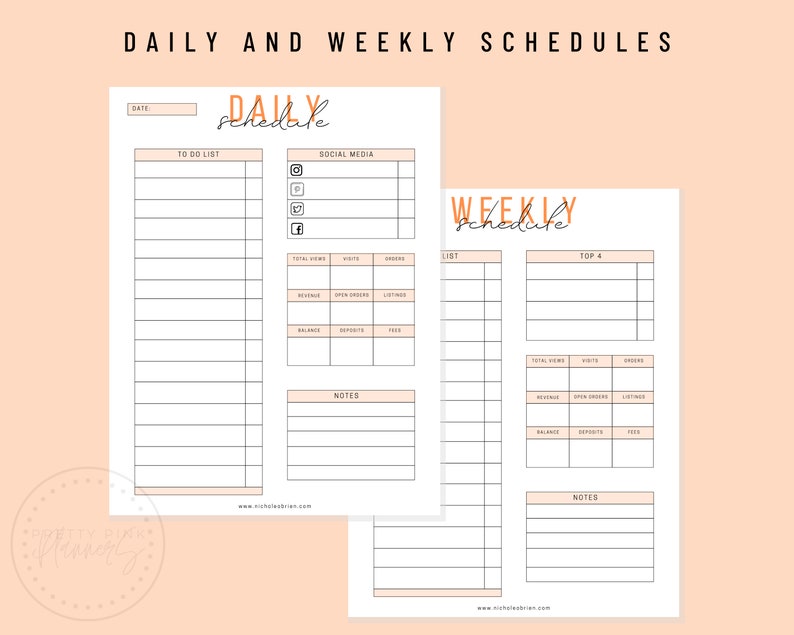 Etsy Business Planner Etsy Planner Pages Etsy Printable Etsy