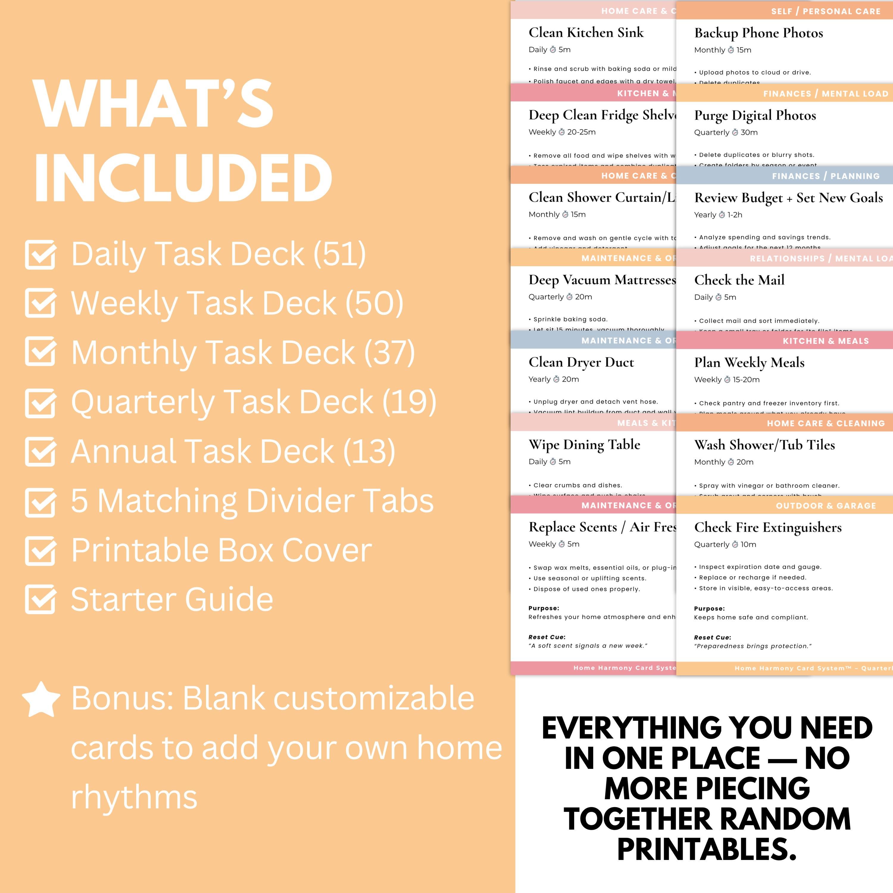 ADHD Home Routine Cards Visual Task System for Neurodivergent Adults ...