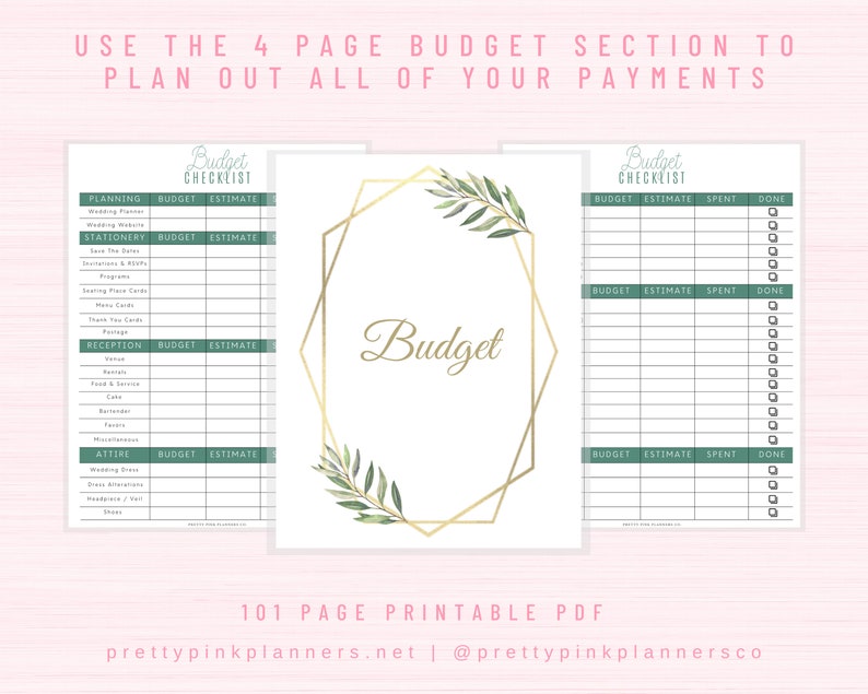 Wedding Planner Printable, Printable Wedding Planner Kit, Wedding Binder Template, Wedding Planning Book, Wedding Planner Organizer image 4