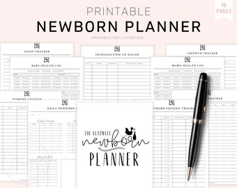 Newborn Planning Kit, Baby Planner, New Mom Planner, Baby Shower Gift, Sleep Tracker, Baby Tracker, New Mom Gift, Newborn Infant Planner