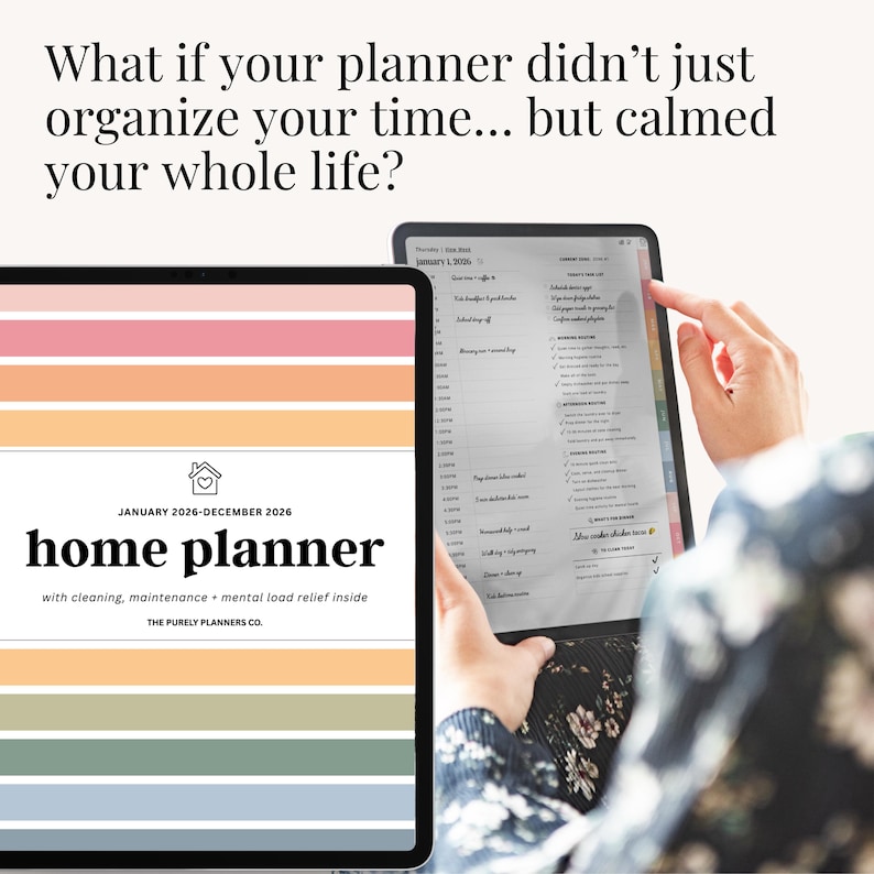Digital home bundle helping homemakers plan chores, meals, and lifestyle goals in one place