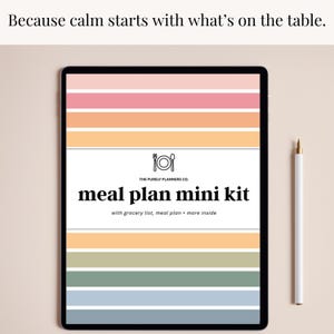Clean and simple meal planner PDF to help families stick to a consistent weekly food routine