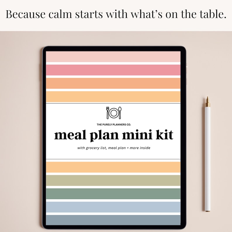 Clean and simple meal planner PDF to help families stick to a consistent weekly food routine