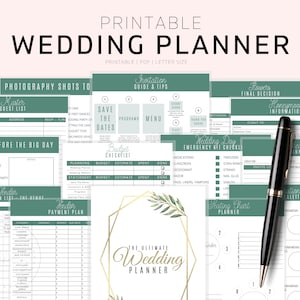 Wedding Planner Printable, Printable Wedding Planner Kit, Wedding Binder Template, Wedding Planning Book, Wedding Planner Organizer image 1