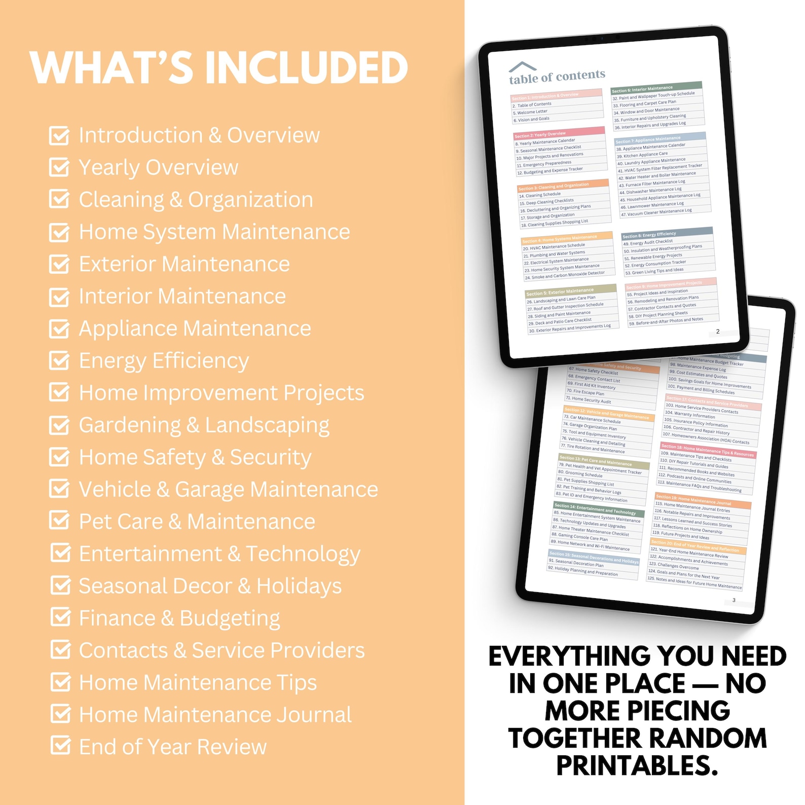 Home Management Binder Printable Life Planner Home Planner Digital ...