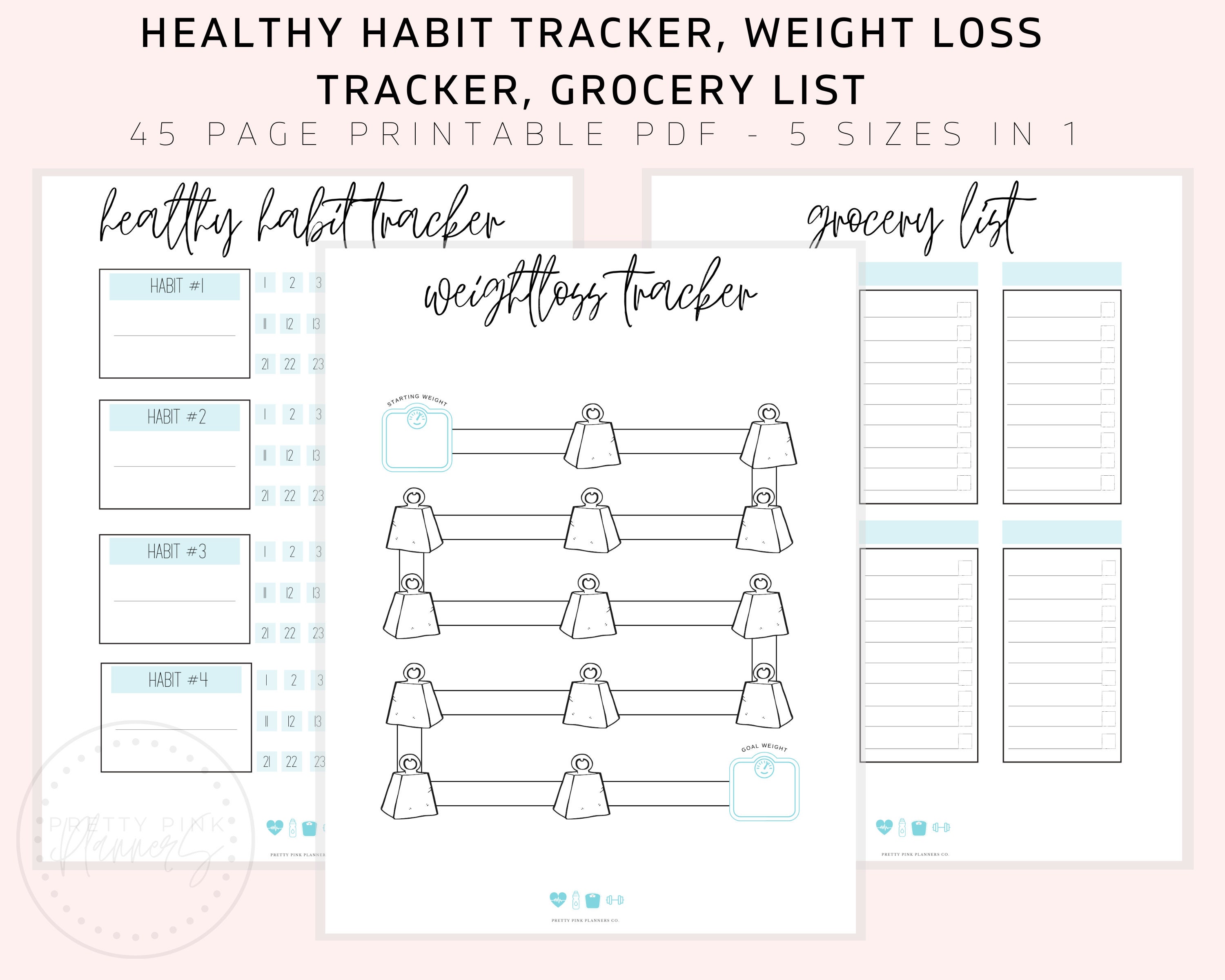 Fitness Planner Printable Printable Health and Fitness | Etsy