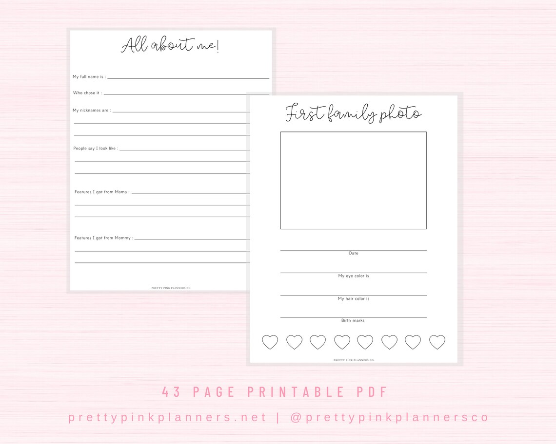 Baby Book Printable Baby Book Pages Baby Memory Book Baby - Etsy