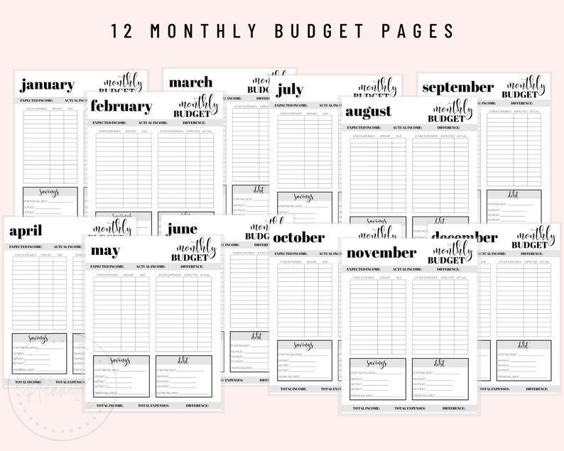 Finance Planner, Printable Financial Journal, Budget Planner Printable, Budget Planner Kit, Budget Binder, Budgeting Planner, Money Planning image 4