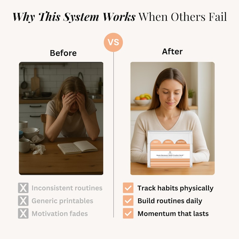 Printable ADHD routine cards that help users build consistent routines through clear visual prompts and step-by-step task planning