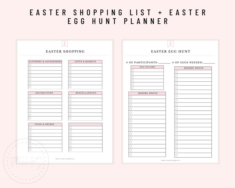 Easter Planner, Spring Planner, Easter Organizer, Easter Printable, Spring Printable, Easter Gifts, Easter Bunny, Holiday Printable image 5