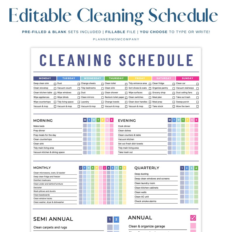 editable cleaning schedule pdf download printable for moms