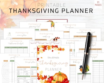 Thanksgiving Planner afdrukbaar, vakantieplanner A5, Thanksgiving Binder A5, afdrukbare vakantieplanner A4, Happy Planner