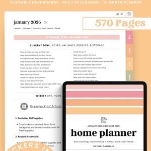 2026 Digital Home and Life Planner for Moms Daily Cleaning Schedule ...