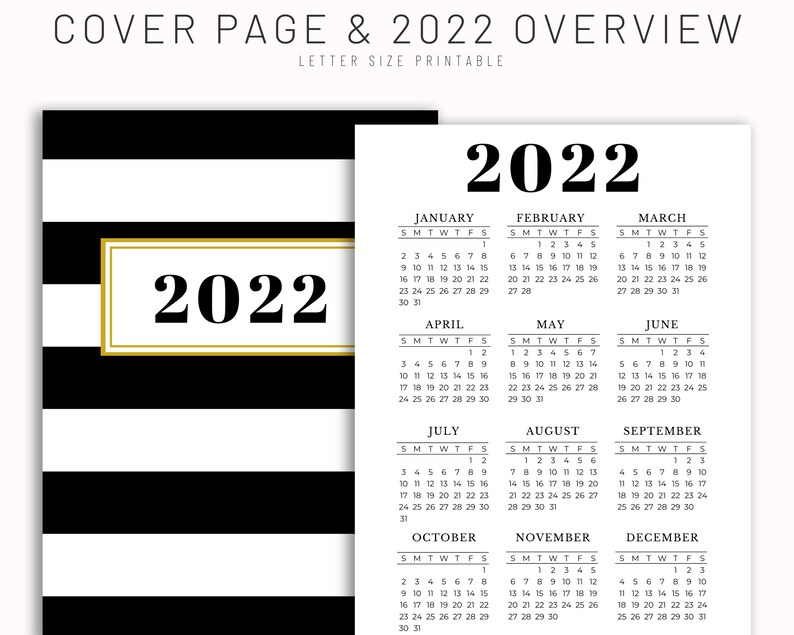 2022 Planner Printable 2022 Weekly Planner Monthly Planner Etsy