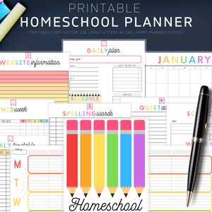 Homeschool Planner, Homeschool Printable, Homeschool Schedule, Homeschool Planner Printable, Homeschool Daily Schedule, Homeschool Preschool image 1