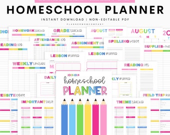 Homeschool Planner, Academic Planner, Homeschool Planner Printable, Homework Planner, Lesson Plan, Teacher Planner, Homeschool Mom