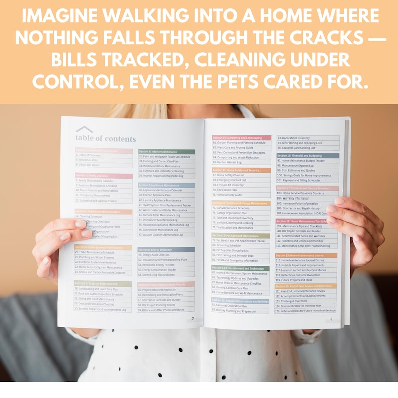 Printable planner pages for home management including grocery list, cleaning checklist, bill tracker, and monthly planner pages