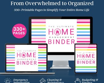 Life Binder, Home Management Binder, Emergency Binder, ADHD Planner Printable, Family Planner, Household Planner, Cleaning Schedule