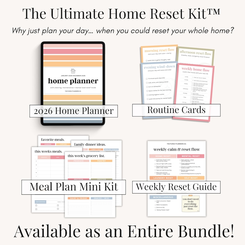 Easy-to-use digital meal planning template designed for home organization and healthy eating