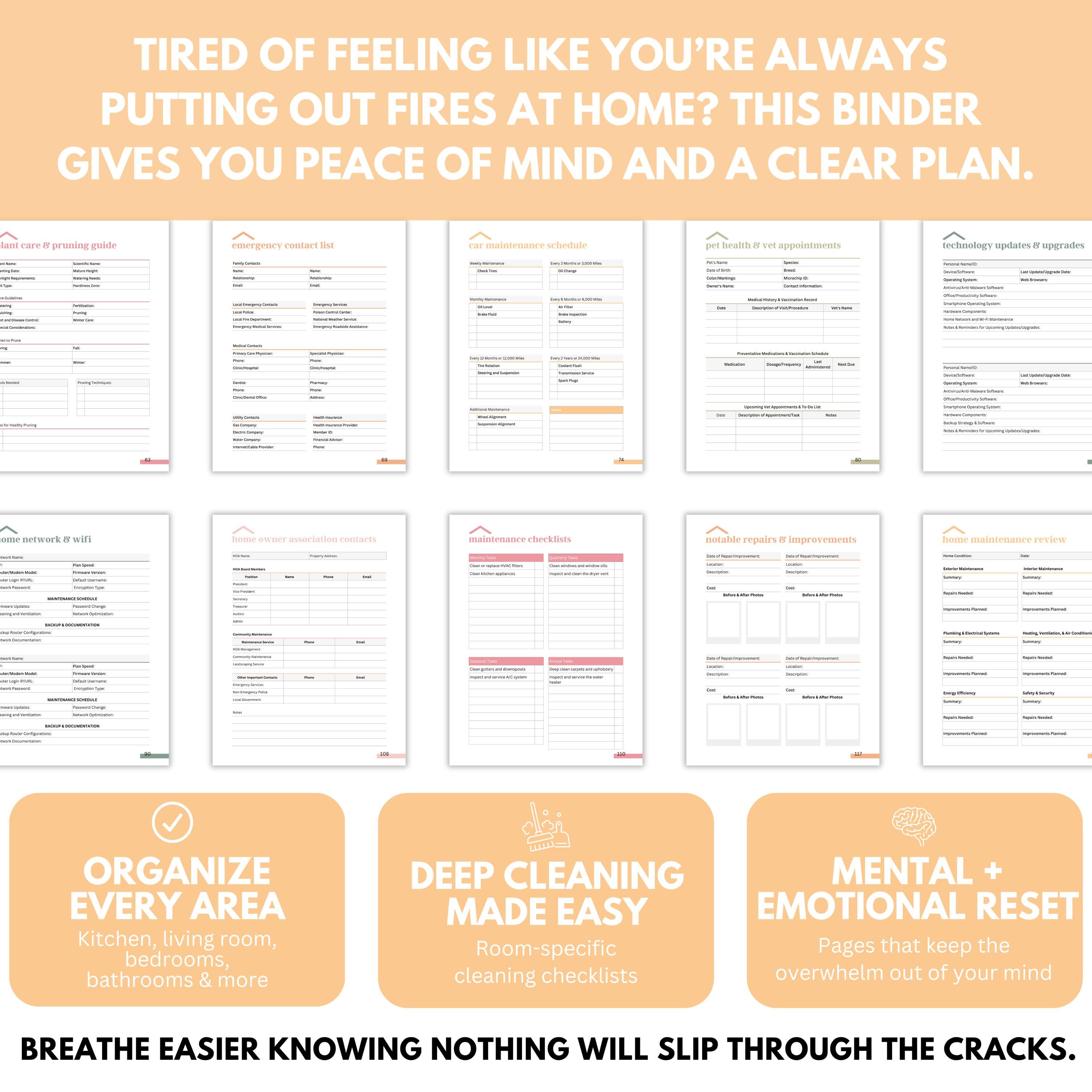 Home Management Binder Printable Life Planner Home Planner Digital ...