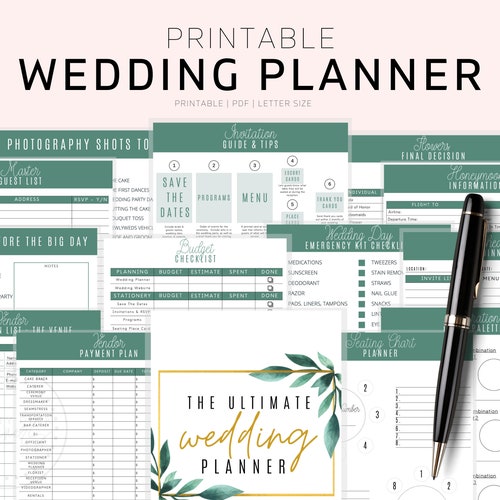 Wedding Planner Printable Wedding Planning Book Printable - Etsy