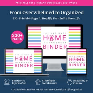 Life Binder, Home Management Binder, Emergency Binder, ADHD Planner Printable, Family Planner, Household Planner, Cleaning Schedule