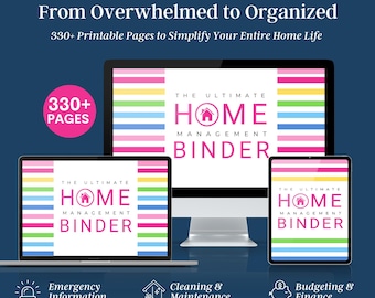 Life Binder, Home Management Binder, Emergency Binder, ADHD Planner Printable, Family Planner, Household Planner, Cleaning Schedule